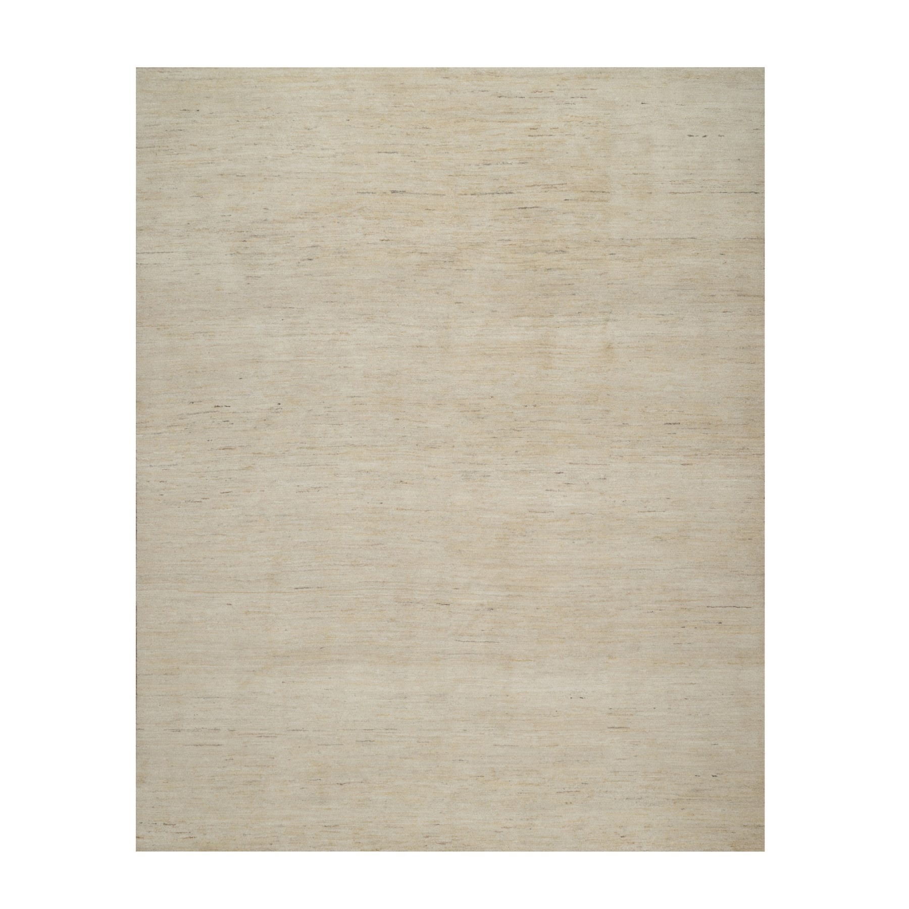 Bone White, Pure Wool, Lori Buft Gabbeh, Modern, Plain Design, Thick and Plush, Hand Knotted, Oriental Rug